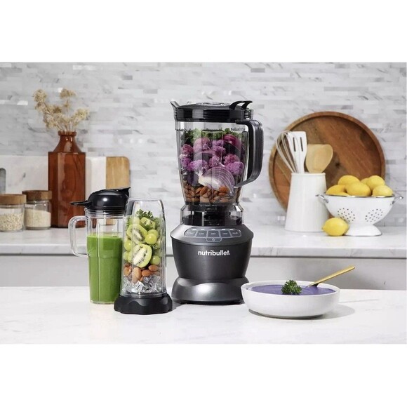 New NutriBullet 1200 Watt Blender Combo with Single Serve Cups NBF50500 Gray - Picture 7 of 16